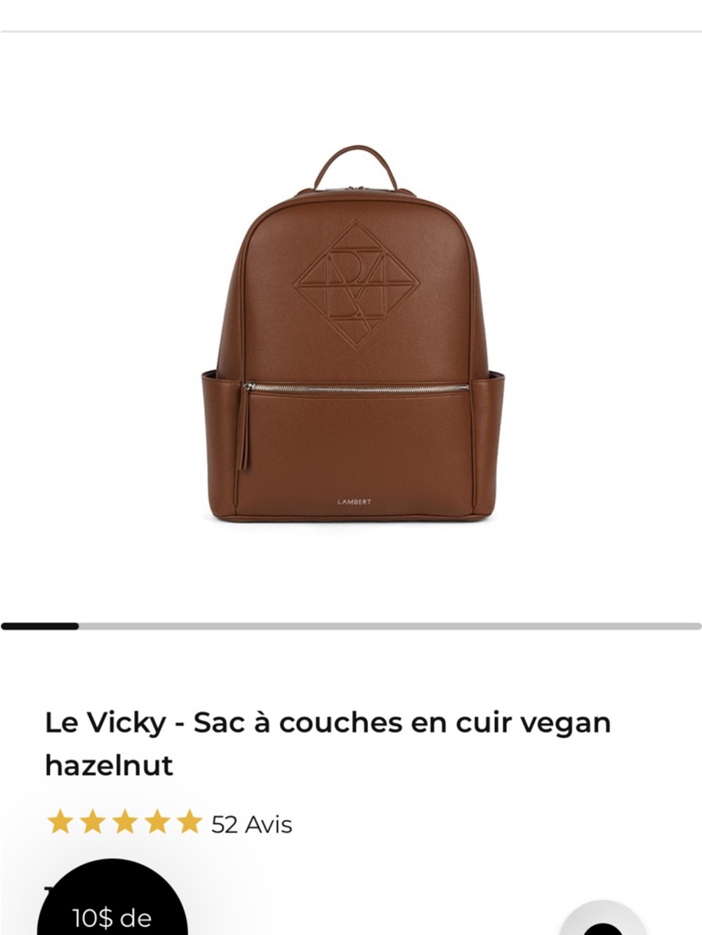 Le Vicky Vegan Leather Backpack - Hazelnut Brown
